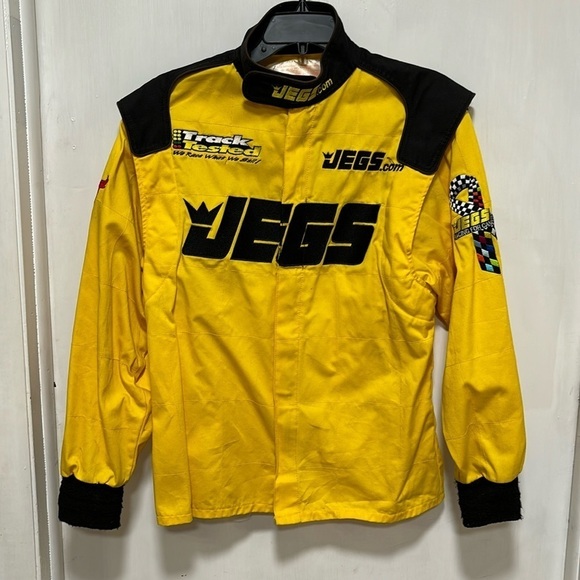 PRE OWNED JEGS CERTIFIED SIZE SMALL YELLOW RACING JACKET - Picture 1 of 17